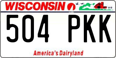WI license plate 504PKK