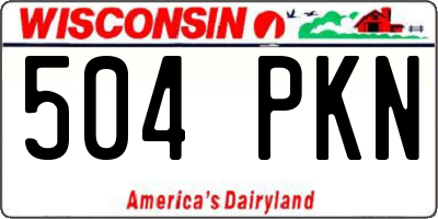 WI license plate 504PKN