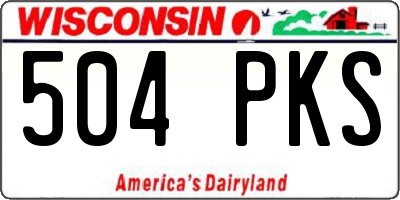WI license plate 504PKS