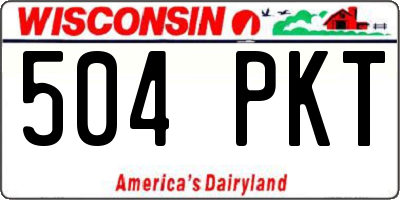 WI license plate 504PKT