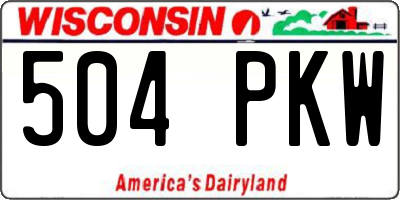 WI license plate 504PKW