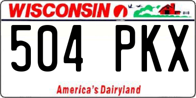 WI license plate 504PKX
