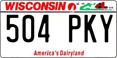 WI license plate 504PKY