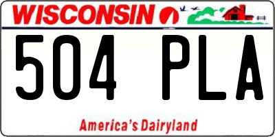 WI license plate 504PLA