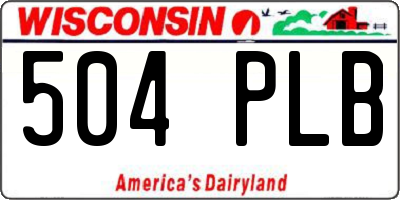 WI license plate 504PLB