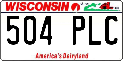 WI license plate 504PLC