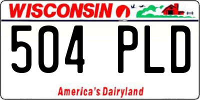 WI license plate 504PLD