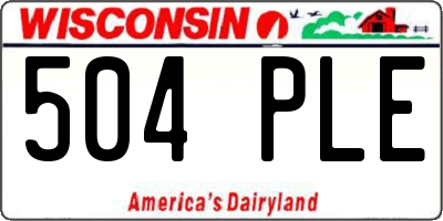 WI license plate 504PLE