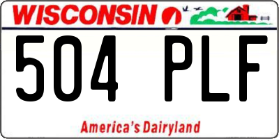 WI license plate 504PLF
