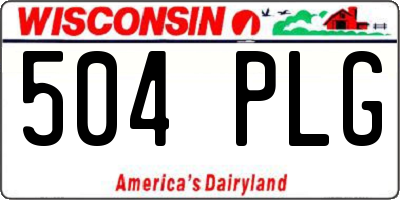WI license plate 504PLG