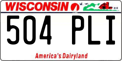 WI license plate 504PLI