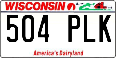 WI license plate 504PLK