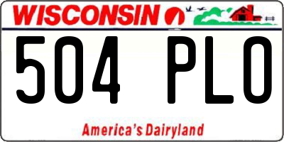 WI license plate 504PLO