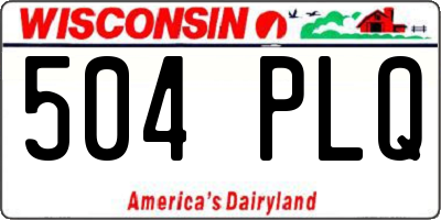 WI license plate 504PLQ