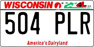 WI license plate 504PLR
