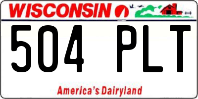 WI license plate 504PLT