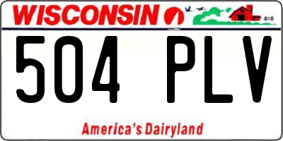 WI license plate 504PLV
