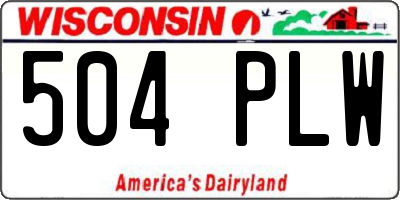 WI license plate 504PLW