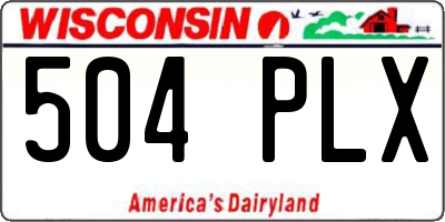 WI license plate 504PLX