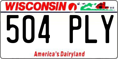 WI license plate 504PLY