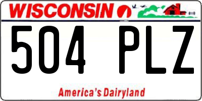 WI license plate 504PLZ