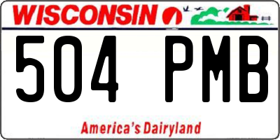 WI license plate 504PMB