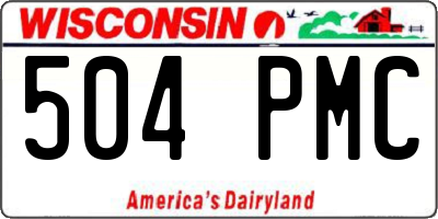 WI license plate 504PMC