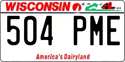 WI license plate 504PME