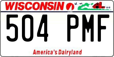 WI license plate 504PMF