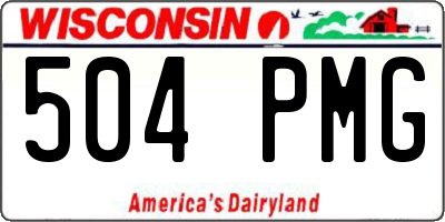 WI license plate 504PMG