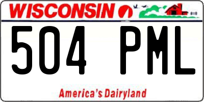 WI license plate 504PML