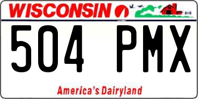 WI license plate 504PMX