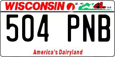 WI license plate 504PNB