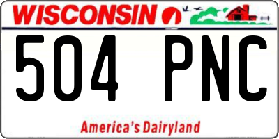 WI license plate 504PNC