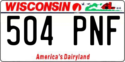 WI license plate 504PNF