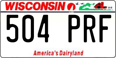 WI license plate 504PRF