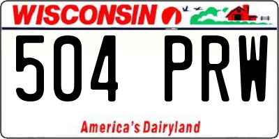 WI license plate 504PRW