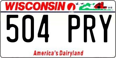 WI license plate 504PRY