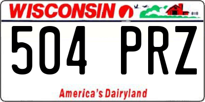 WI license plate 504PRZ
