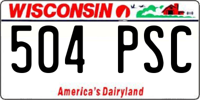 WI license plate 504PSC