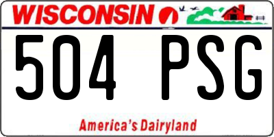 WI license plate 504PSG