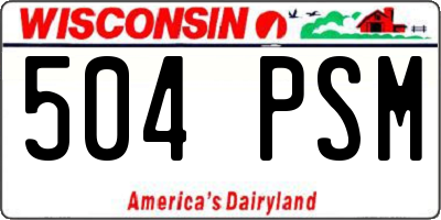 WI license plate 504PSM