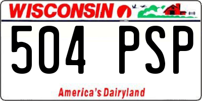 WI license plate 504PSP