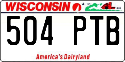 WI license plate 504PTB
