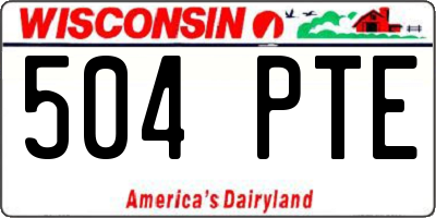 WI license plate 504PTE