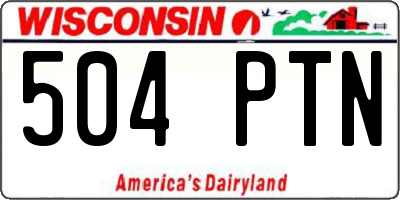 WI license plate 504PTN
