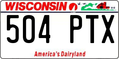 WI license plate 504PTX