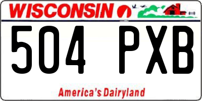 WI license plate 504PXB