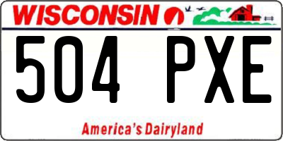 WI license plate 504PXE