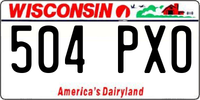 WI license plate 504PXO
